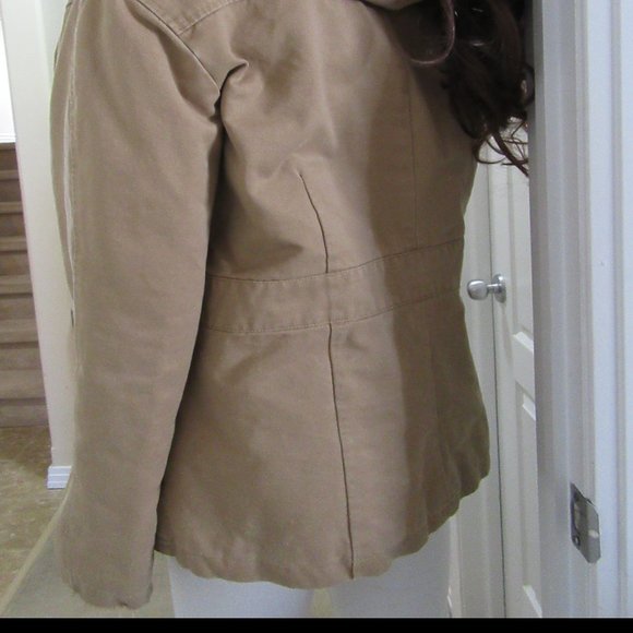 Beige Tan Coat Roxy size Medium - Hood - Picture 4 of 14